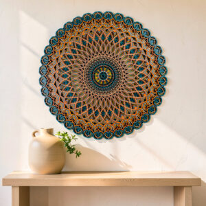 Mandala Royale 3D multi-layered round wooden wall art